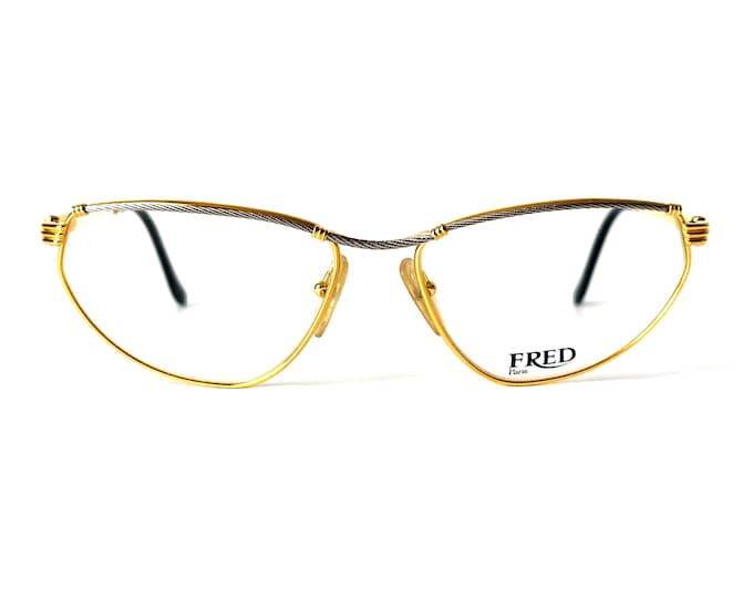 Vintage Fred Force 10 Alizé sunglasses 18k yellow gold full set new old stock, made in France in 1989