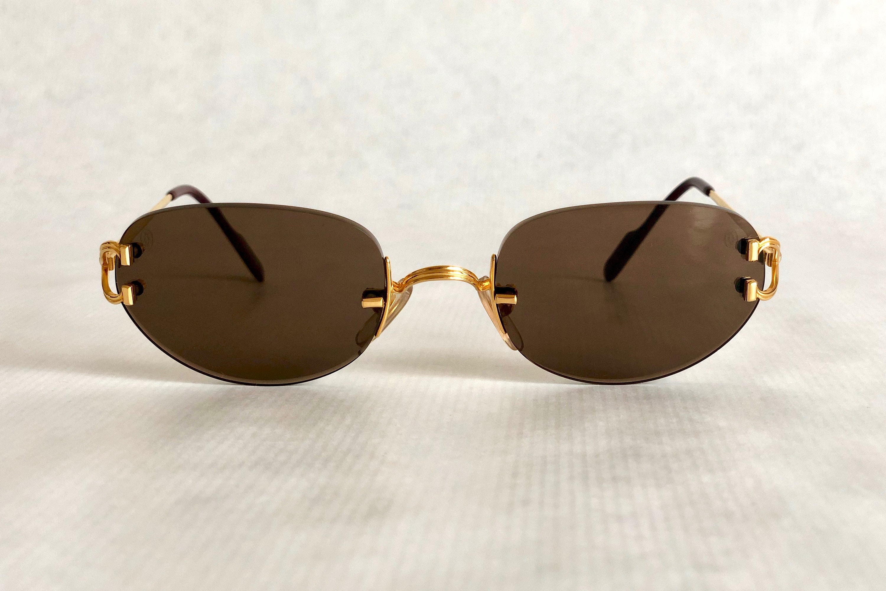 Cartier Portofino 22K Gold Vintage Sunglasses – Full Set with 2 Cases ...