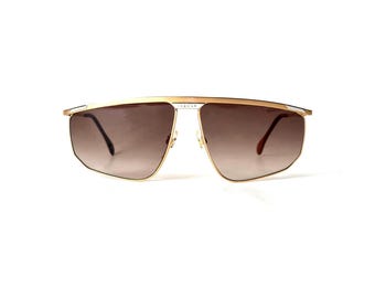 Vintage Jaguar 709 Sunglasses, Gold Aviator, 1980s Swiss Made