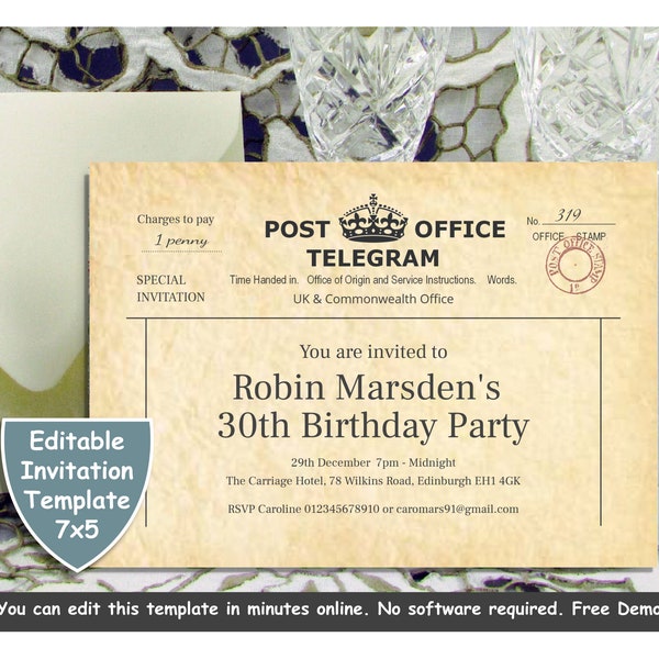 Telegram Invitation - Etsy