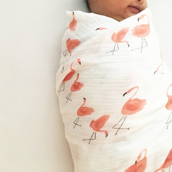 flamingo muslin blanket