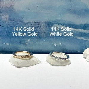 Textured 14K Solid Gold Helix Hoop-14g 16g 18g 20g-Hammered- Handcrafted Helix-Conch Ring-Tribal Helix Ring-Not Plated or Filled-Labor Day