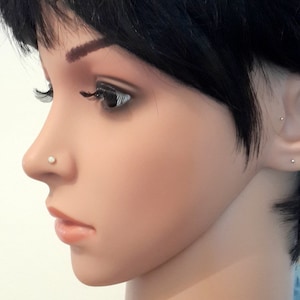 SALE - Opal 3mm Nose Stud, Tragus,Helix Stud,L-Shape,Tragus 9mm,Gold  Earring,14K Yellow Gold Filled 20Gauge Stud,Black Friday,Gift