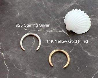 Septum Horseshoe Ring-14g Septum Horseshoe- 14g Buffalo Horn 925 Sterling Silver Jewelry-18g Buffalo Horn Septum-14K Gold Filled Septum Ring