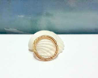 Hammered Daith Hoop: Sterling Silver Textured Piercing Ring