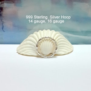 16g 999 Solid Sterling Silver Helix  Hoop,Silver Septum Ring, 999 Silver Helix Piercing,Conch  Hoop,Ear Tribal Piercing, New Year's Gift
