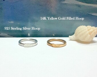 Gehämmerte Sterling Silber Helix Hoop: Knorpel, Nase, Tragus Ring