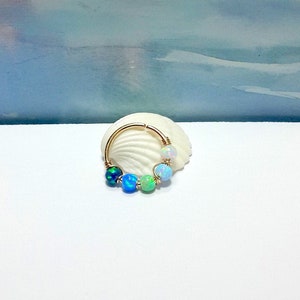 Charm Opal 2-3 mm Conch Hoop, Conch Ring,Conch Jewelry,Conch Hoop,Conch Piercing,16g 18g 20g 22g,Holiday Gifts, Valentines Day
