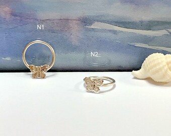Sterling Silver Butterfly Hoop Earring: Helix, Tragus, Septum Piercing
