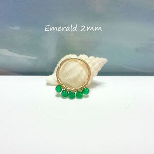 22g 20g 18g 16g  Emerald 2mm Helix Ring- Gold Cartilage Earring- Tiny Silver Hoop Ring- May's Birthstone-7-12mm Inner Diameter