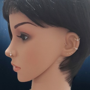 Die besten Geschenke-Winzige Rosenquarz Creolen Helix Ring-Knorpel Ohrring-Nasen-Tragus Ring-16G 18G 20G 22G 24G-Kleiner Daith Ring-Sharm Rosenquarz Creole