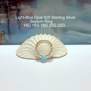 14G Septum Ring-Best Gifts-Opal Septum Earring- Silver Septum Piercing-Daith Jewelry-Fire Opal Septum Hoop-14G 16G 18G 20G 22G-Friend  Gifts