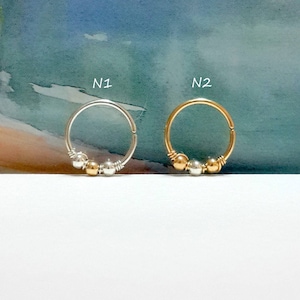24g 22g 20g 18g 16g oro o anillo de la nariz de plata, aros de Tragus, nariz delantera, daith, hélice, sin problemas, pequeño durmiente, pequeño anillo de nariz pequeño