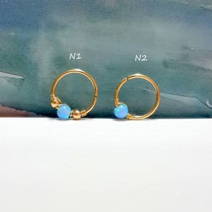Tiny TWO Septum Rings- Septum Ring Hoop-Gold Septum Hoops-Opal Septum Jewelry Rings-Opal Hoops-Septum Piercing-Septum Ring Hoop-Black Friday