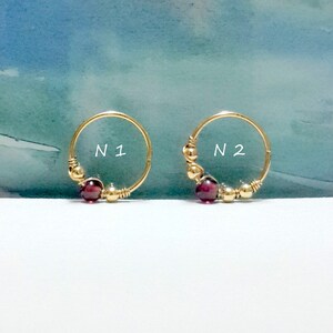 Natural red garnet conch piercing, garnet 3-3.5mm bead,gold conch ring,silver conch hoop, conch jewelry, 16g, 18g, 20g, 22g,Valentine’s Day