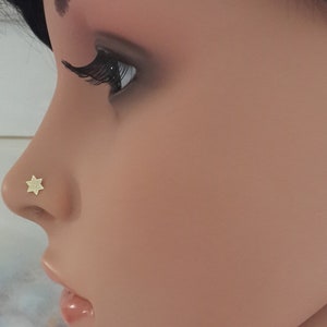 24g 22g 20g Gold Filled Star of David Stud- Right or Left Screw-Tragus Stud- Nose Stud- L-Shape- 1 Earring 11mm Post-Hanukkah Gifts- Gifts