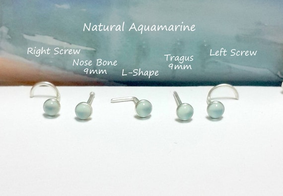 Aquamarine cheap nose stud