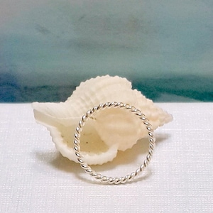 Diamond Cut hoop-Twisted Silver Septum Ring-Nose ring- Textured Sterling Silver- 16G 18G 20G-Handcrafted- Cyber Sale