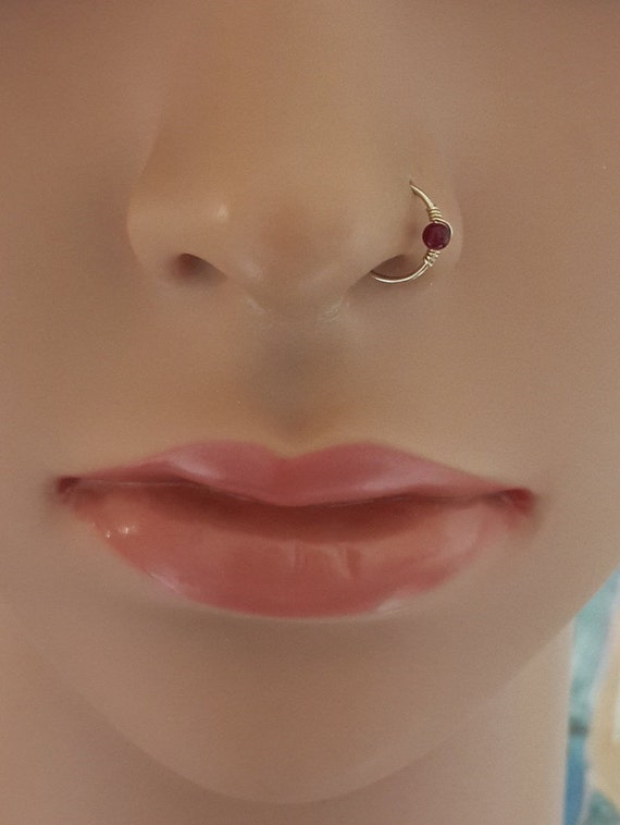 garnet nose ring