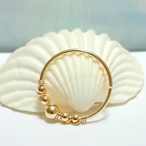 Gold beaded septum ring, silver septum piercing,16g 18g 20g 22g , septum hoop, gold nose septum ring,silver nose ring,septum beads hoop,Gift
