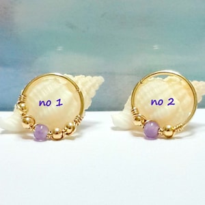 16g 18g 20g 22g 24g Natural Amethyst  Helix Ring- Gold Cartilage Earring-Tiny Silver tragus Hoop-February Birthstone - 7-12mm Inner Diameter