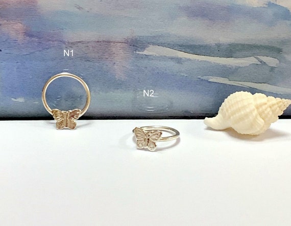 Orecchini a cerchio a farfalla in argento sterling: piercing all'elice, al trago e al setto - Italia