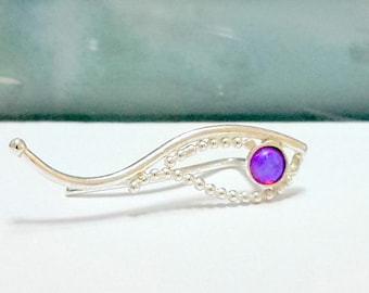 Orecchini in argento sterling con opale lavanda: orecchini artigianali