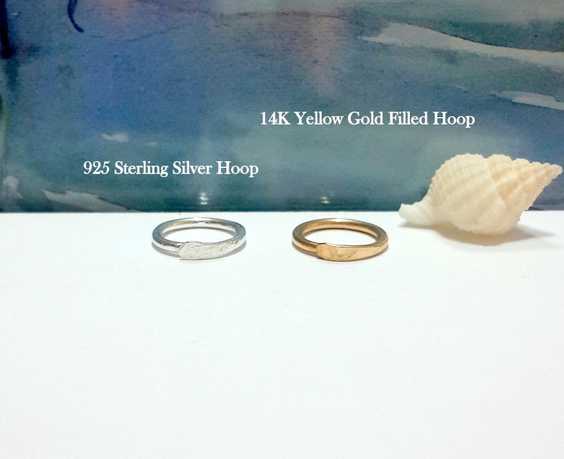 Handcrafted Nose,Tragus Ring Silver Cartilage Earring Smooth Textured 16g 18g 20g 14g Hammered Helix Hoop Gold Tribal Conch Ear Ring