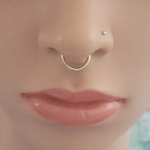 Anillo Septum - Aro de Septum De Oro - Piercing Septum - Anillo de Nariz Plata- 16-22 Gauge- 8-10mm Diámetro Interior - Aro de Nostril- Hecho a mano