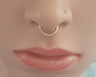 Septum Ring - Gold Septum hoop - Septum Piercing - Silver Nose ring- 16-22 Gauge- 8-10mm Inner Diameter - Nostril Hoop- Handcrafted