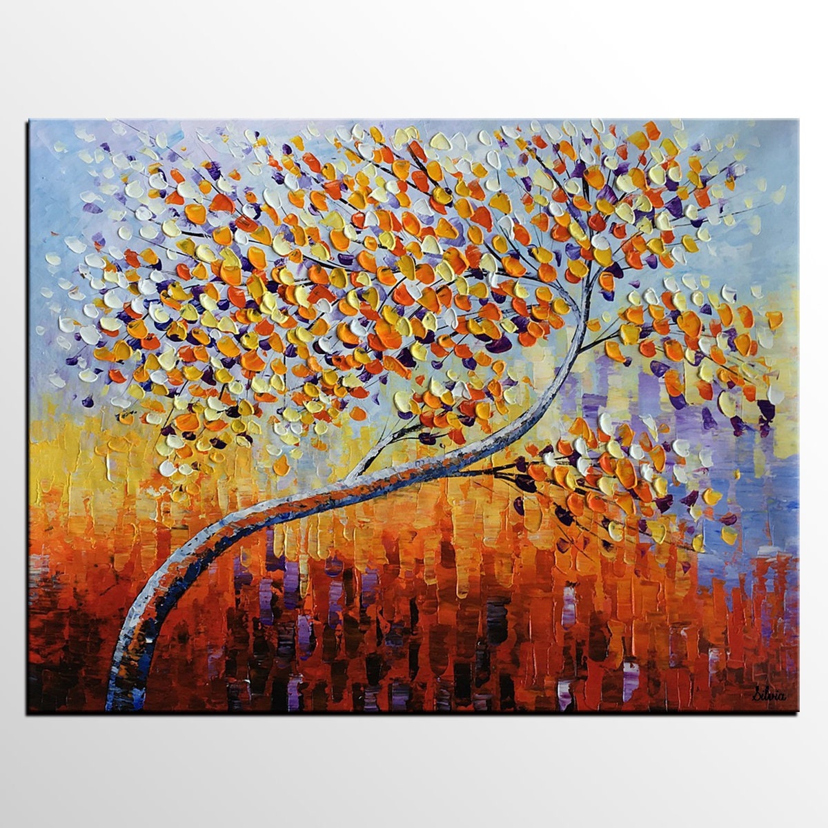 Tree Painting Canvas Art Abstract Art Wall Art Original Etsy