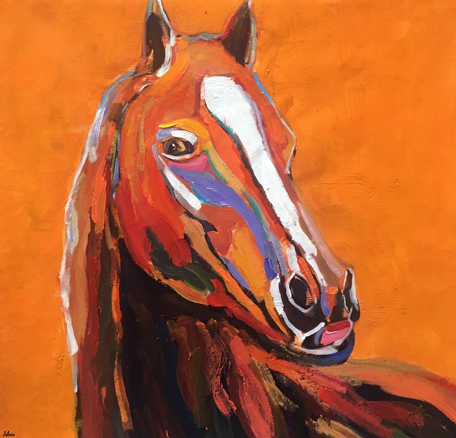 Horse Painting Extra Large Canvas Artwork Oversize Canvas Etsy