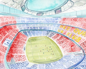 Camp Nou Stadium DIGITAL ART PRINT | Camp Nou Stadium Print | Barcelona Wall Art | Football Stadium Poster | Barcelona Gifts
