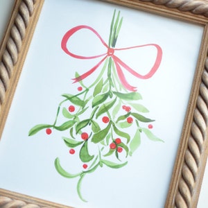 Mistletoe Art Print INSTANT DOWNLOAD (Christmas Art Print - Digital Christmas Mistletoe Art)