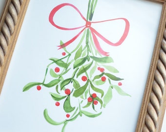 Mistletoe Christmas Art Print: Holiday Decor (Digital Download)