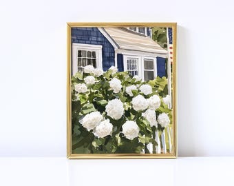 Nantucket Cottage Art Print-8x10 Digital Download