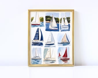 Sailboat Sketchbook Art Print- 8x10