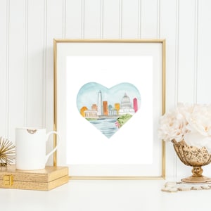 Washington DC Love Art Print Téléchargement instantané (Travel Art Print - The Capital Art Print - Washington DC Map - Washington wedding)