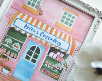 Bella's Cupcakery Art Print: Girl's Bedroom Decor (Digital Download)