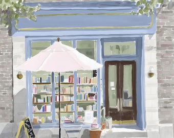 Book Shop Art Print - Parisian Art Store Artwork