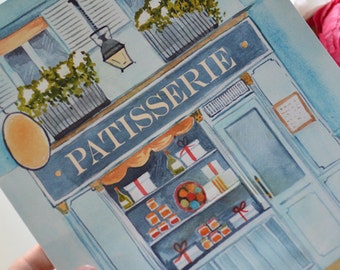 French Patisserie Art Print  INSTANT DOWNLOAD (Patisserie Print - French Bakery Print - French Decor - Paris Print - Paris Watercolor)