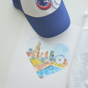 Chicago Love Art Print DESCARGA INSTANTE (Impresión de arte de viaje - Impresión de arte de Chicago - Mapa de Chicago - Arte de pared - Cachorros de Chicago - Medias de Chicago)