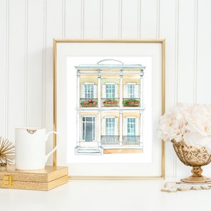 Lámina artística inspirada en Nueva Orleans (descarga instantánea) (Decoración de Nueva Orleans, ilustraciones de Luisiana - Decoración de pared con acuarela)