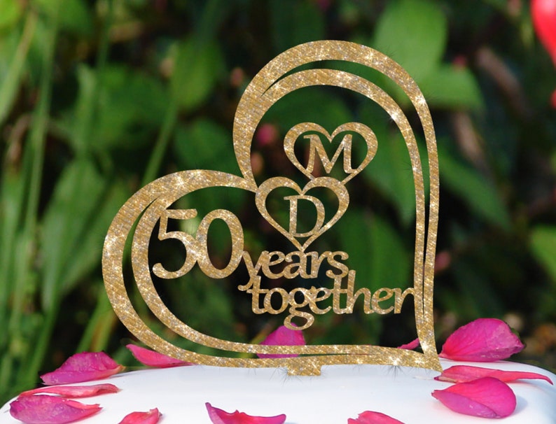 Personalised Anniversary Cake Topper 50th Anniversary Etsy