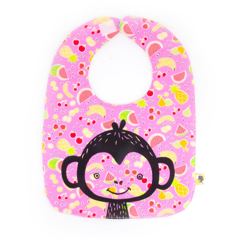Cotton Baby bib on fruits theme for baby girl image 3