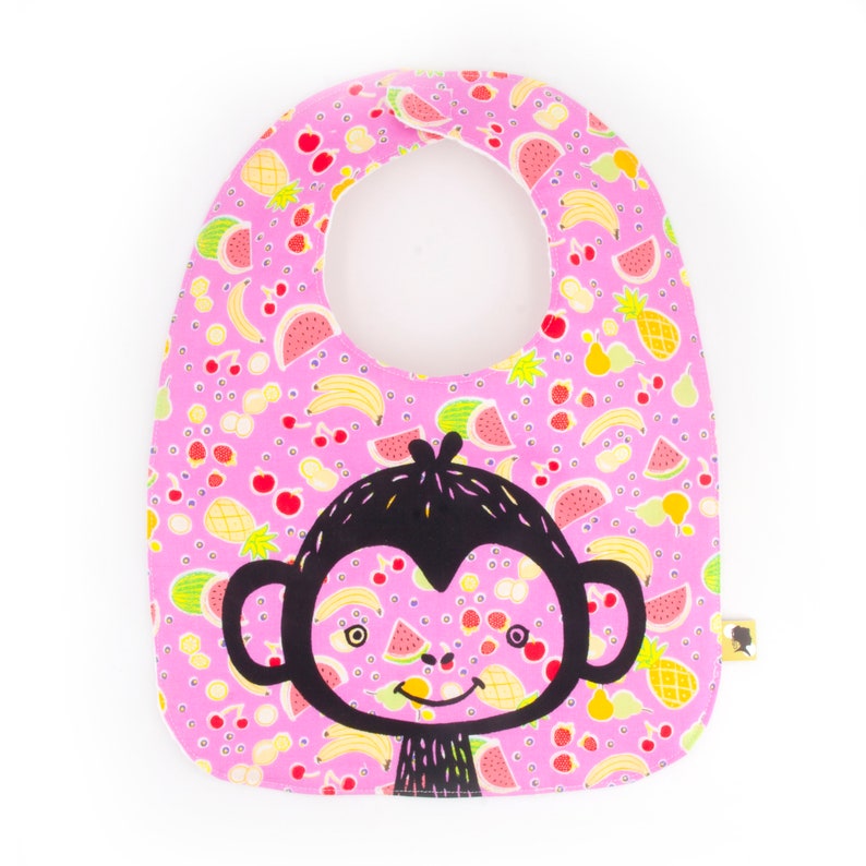 Cotton Baby bib on fruits theme for baby girl image 2