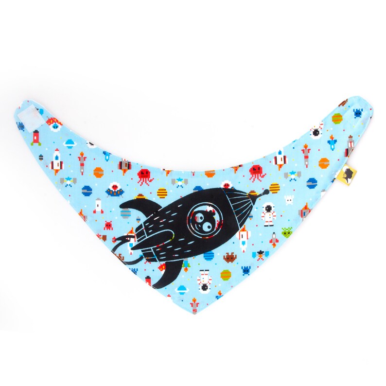 Cotton bandana bib for baby boy image 3