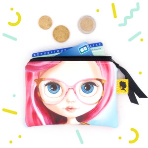 Porte monnaie en coton enduit pour femme