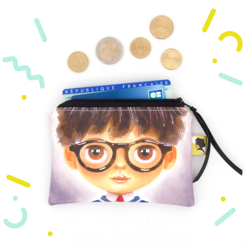 Coated cotton coin purse for boy image 1