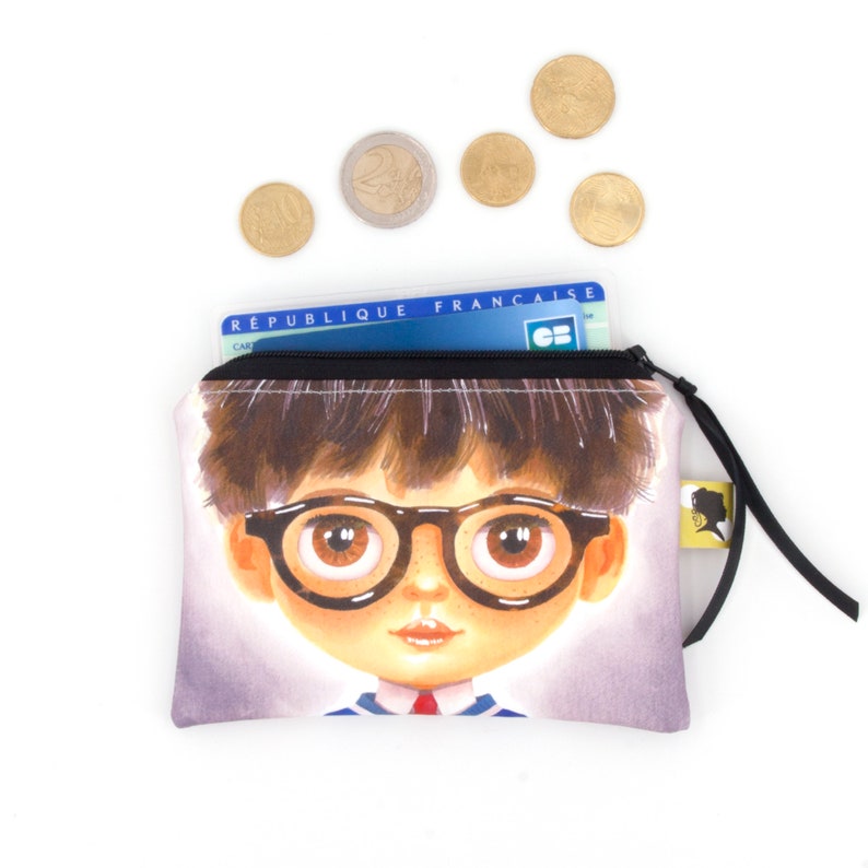 Coated cotton coin purse for boy image 2